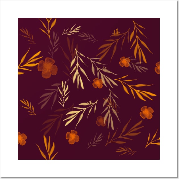 Autumn Floral pattern Wall Art by Kcinnik